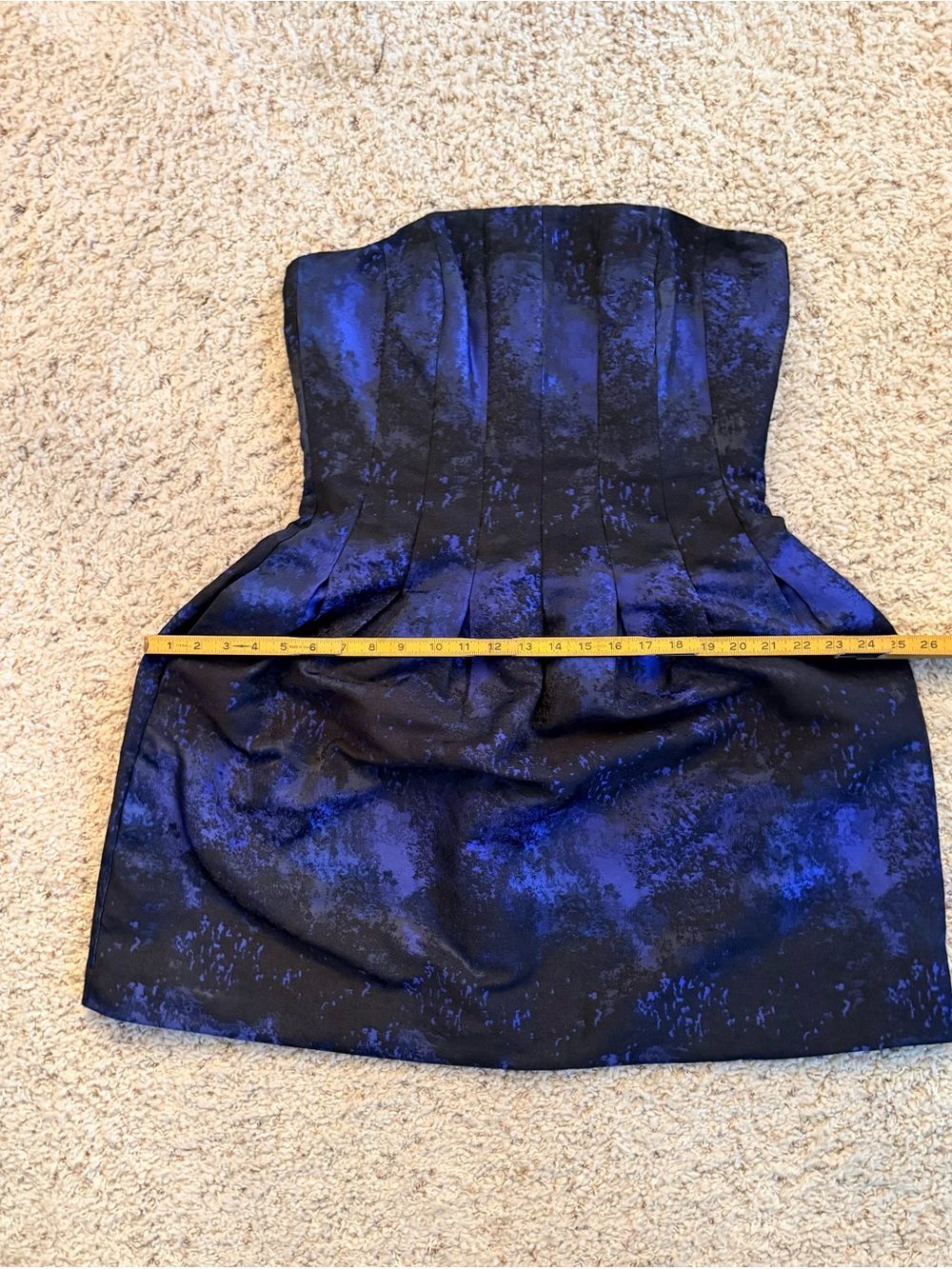 Homecoming H&M Strapless Blue Black Jacquard Cocktail Mini Bubble inspired 12 - Picture 10 of 15